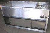 Floor model bain marie with sliding doors
