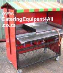 red green dbl bain marie griddle food cart